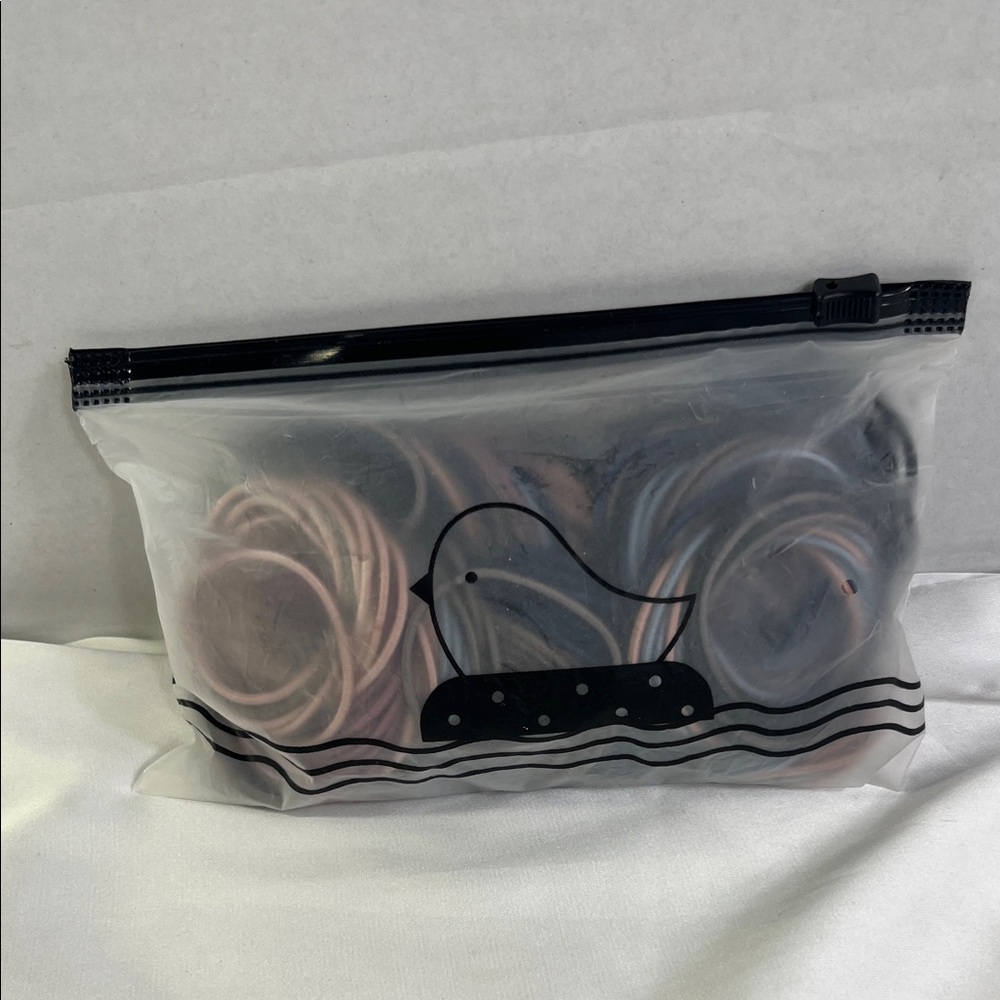 Duck Design Clear Pouch with Hair Ties